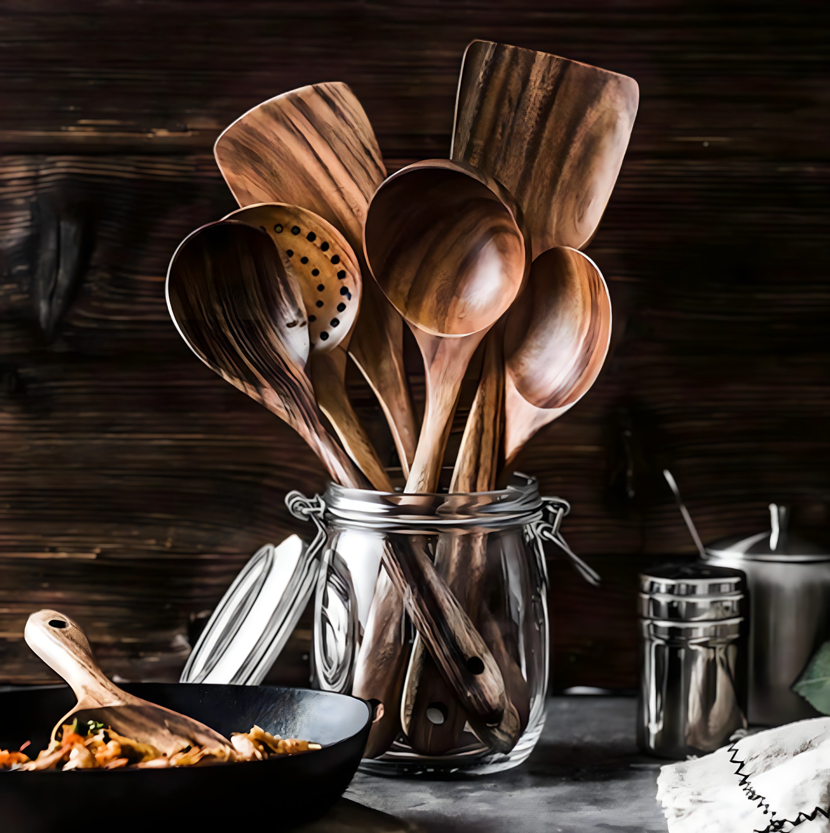 Natural Teak Wooden Utensil Set