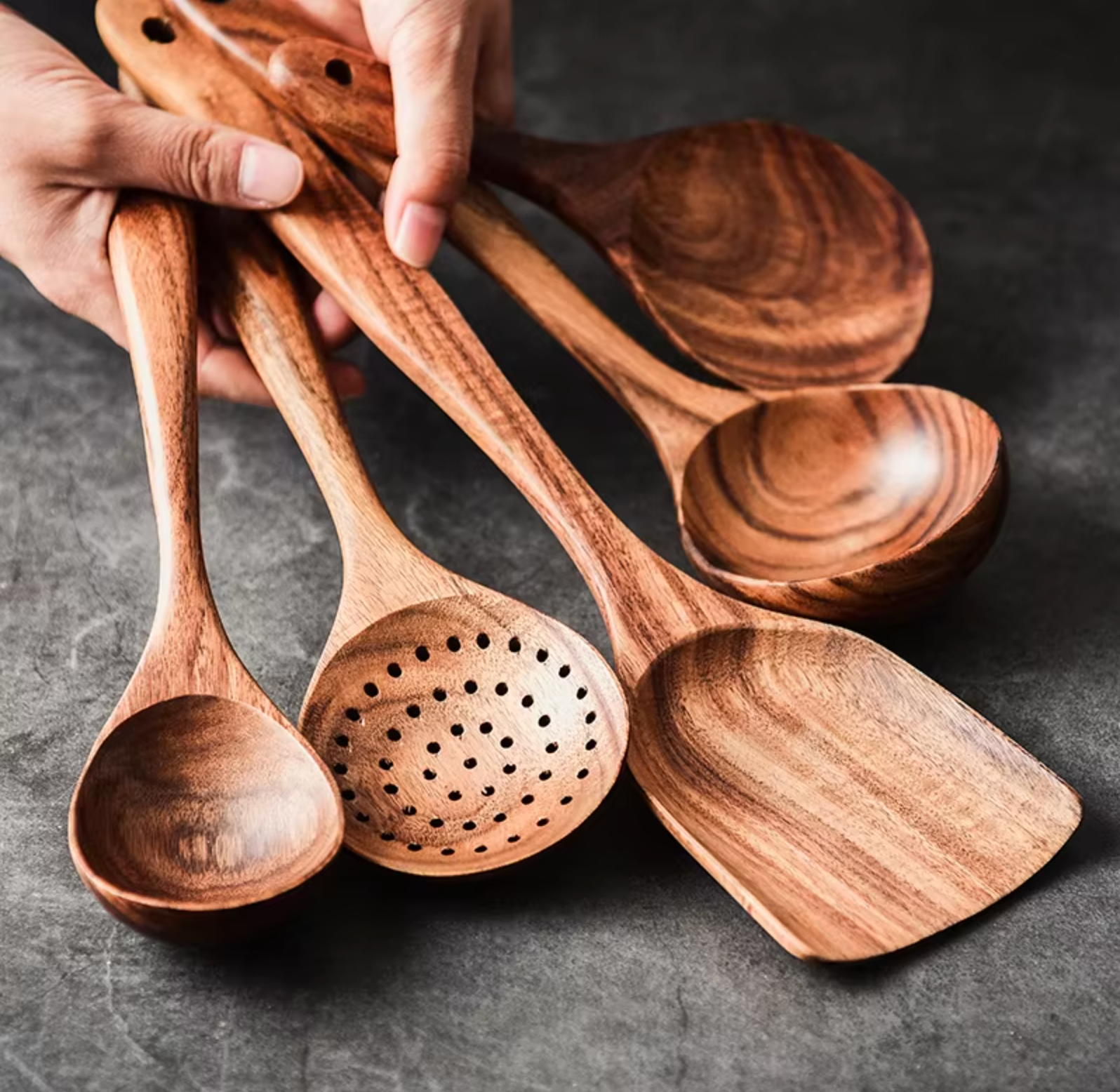 Natural Teak Wooden Utensil Set